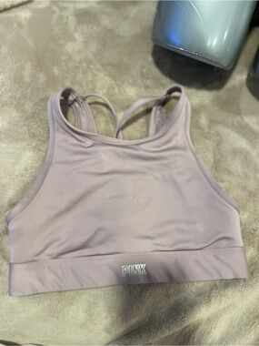 PINK Victoria's Secret Light Lavender High-Neck Sports Bralette